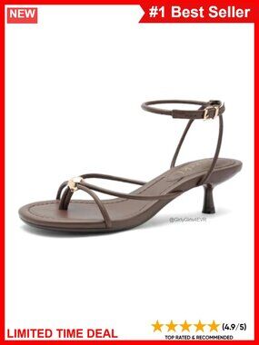 Faux Leather Strappy Kitten Heel Sandals Open Toe Ankle Strap
